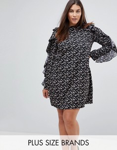 Платье А-силуэта с цветочным принтом Rage Plus-Мульти