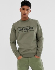 Свитер с логотипом Love Moschino-Зеленый