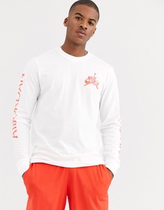 Белый лонгслив с логотипом Nike - Air Jordan