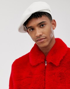Белый мягкий берет из полиуретана ASOS DESIGN