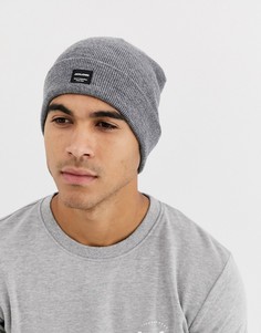 Серая шапка-бини Jack & Jones-Серый