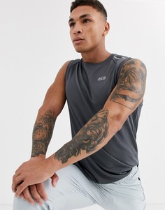Футболка без рукавов с сетчатыми вставками ASOS 4505 icon running-Серый