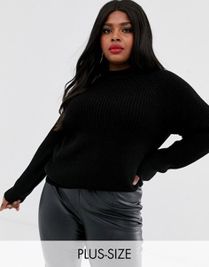 Черный джемпер в рубчик Vero Moda Curve