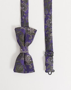 Фиолетовый галстук-бабочка с цветочным принтом пейсли Twisted Tailor