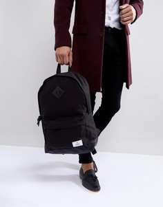 Черный парусиновый рюкзак с основанием из искусственной кожи ASOS DESIGN