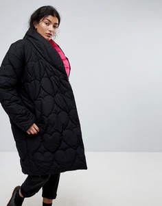 Дутая оверсайз-куртка с контрастной подкладкой Lazy Oaf-Черный