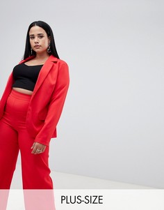 Красный приталенный блейзер Missguided Plus