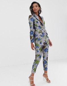 Брюки с жаккардовым цветочным принтом ASOS EDITION-Мульти
