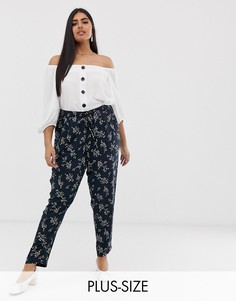 Брюки с тропическим принтом Junarose-Мульти