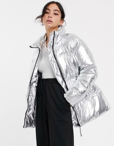 Стеганая куртка металлик Tommy Hilfiger-Серебряный