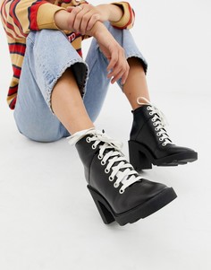 Походные ботинки на толстой подошве ASOS DESIGN Enola-Черный