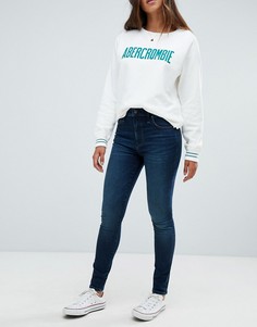 Супероблегающие джинсы стретч с завышенной талией Abercrombie & Fitch-Голубой