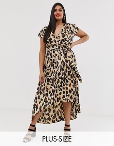 Платье миди с леопардовым принтом AX Paris-Мульти