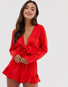 Ромпер в горошек с завязкой Glamorous-Мульти
