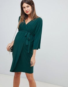 Зеленое платье-кимоно Bluebelle Maternity-Зеленый