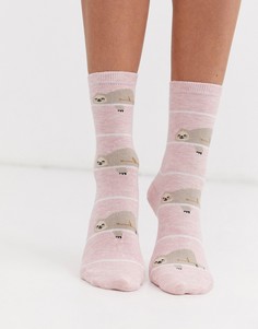 Розовые носки с принтом Womensecret-Розовый Womensecret