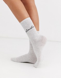 Серые носки Womensecret Optimistic-Серый Womensecret