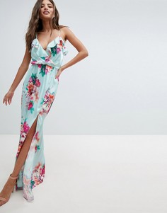 Платье макси с цветочным принтом Jessica Wright-Синий
