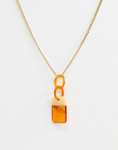 Ожерелье с подвеской с черепаховой отделкой Glamorous-Мульти