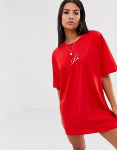 Платье-футболка oversize Couture Club-Красный