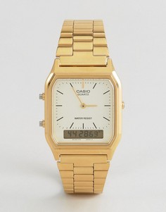 Цифровые часы-браслет в стиле унисекс Casio AQ-230GA-9DMQYES Unisex-Золотистый
