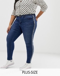 Джинсы скинни с эффектом кислотной стирки Junarose-Синий