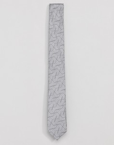 Жаккардовый галстук с геометрическим принтом Twisted Tailor-Серый
