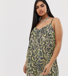 Платье мини на бретелях со змеиным принтом COLLUSION Plus-Мульти