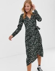 Платье миди с запахом QED London-Золотой