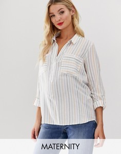 Рубашка в полоску New Look Maternity-Мульти