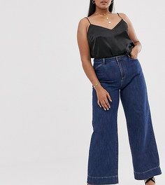 Широкие джинсы с завышенной талией Vero Moda Curve-Синий