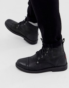 Черные ботинки на шнуровке Levis Track-Черный