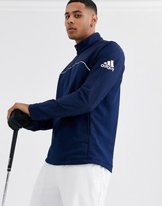 Темно-синяя куртка с молнией 1/4 adidas Golf-Темно-синий