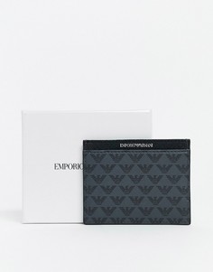Черный кошелек для карт с принтом Emporio Armani