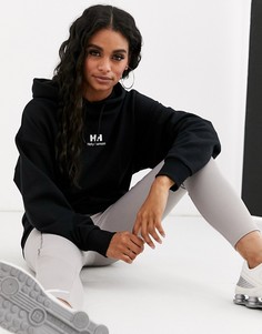 Черный худи с логотипом Helly Hansen