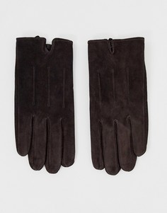 Коричневые замшевые перчатки для сенсорных экранов Barneys Original-Коричневый Barney's Originals