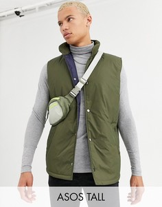 Дутый жилет хаки ASOS DESIGN Tall-Зеленый