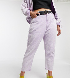 Мраморные джинсы в винтажном стиле от комплекта Liquor N Poker Plus-Розовый
