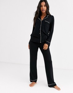 Черные мягкие пижамные брюки Lindex-Черный