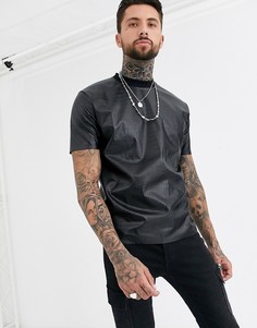 Черная свободная футболка с крокодиловым рисунком ASOS DESIGN-Черный