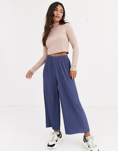 Плиссированные кюлоты ASOS DESIGN-Серый