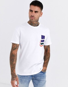 Белая свободная футболка с графичным принтом Jack & Jones Originals-Белый