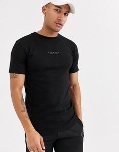 Черная футболка с логотипом на груди Hermano-Черный