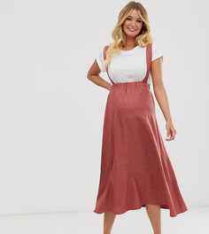 Юбка миди в стиле сарафана ASOS DESIGN Maternity-Розовый