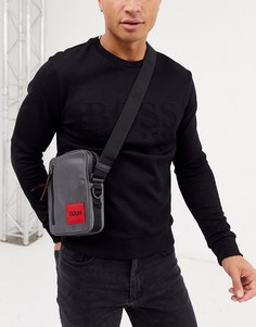 Серая двухцветная сумка через плечо HUGO-Серый