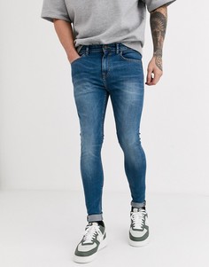 Голубые супероблегающие джинсы New Look-Синий