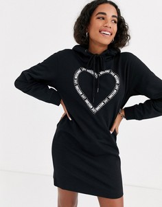 Платье-худи с логотипом Love Moschino-Черный