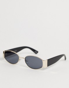 Овальные солнцезащитные очки ASOS DESIGN-Золотой