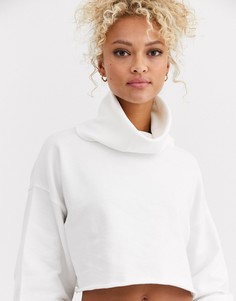 Белый короткий свитшот со свободным воротом ASOS DESIGN-Синий