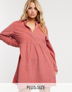 Свободное вельветовое платье Missguided Plus-Розовый